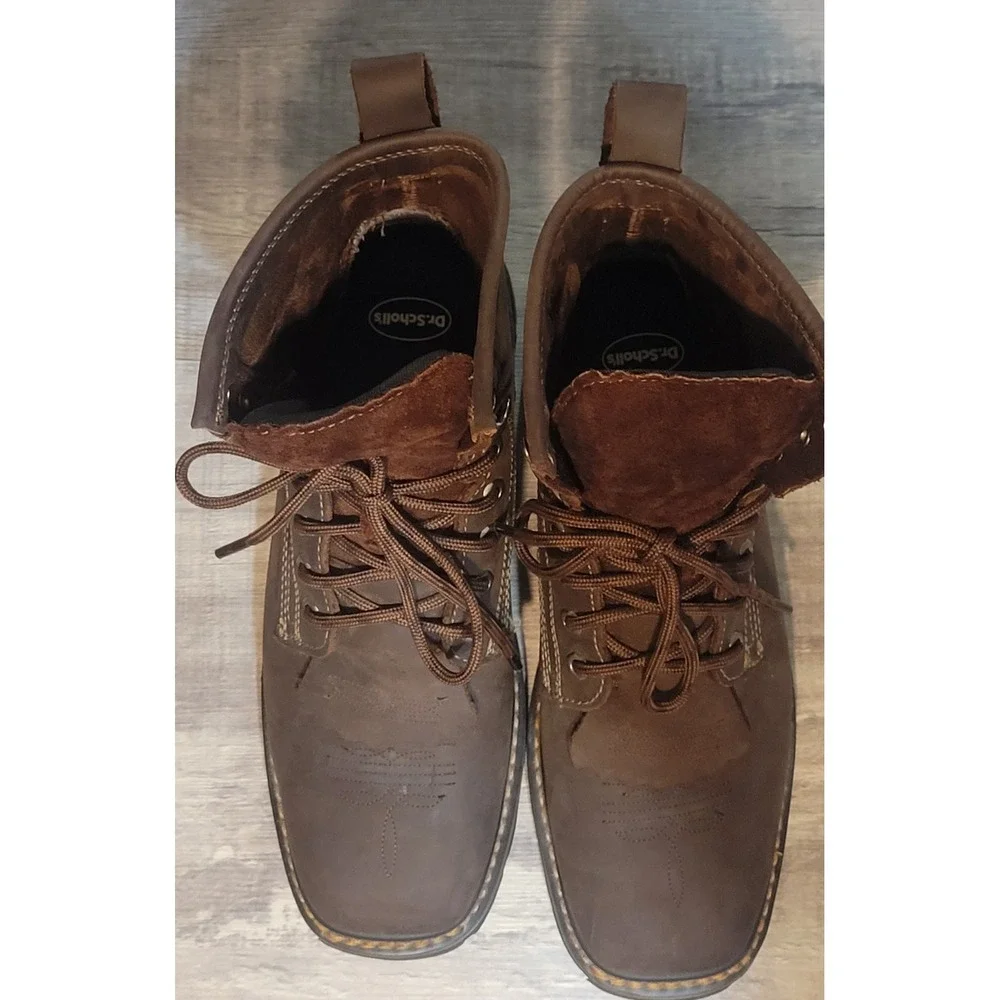 Cody James C8MR2 Men Bark Brown Leather Lace Up Square Soft Toe Kiltie Boots 9 D